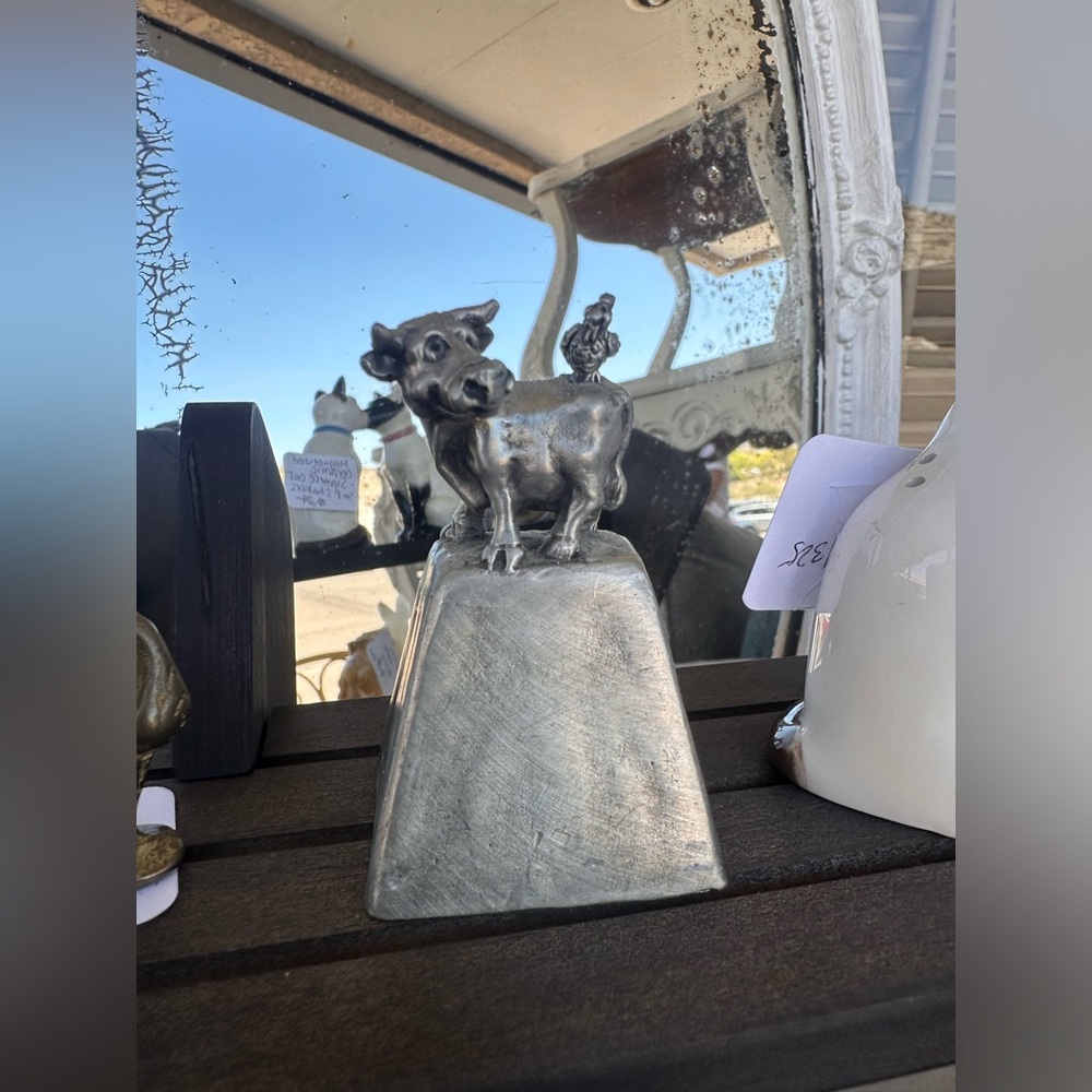 Pewter Cowbell with a chicken